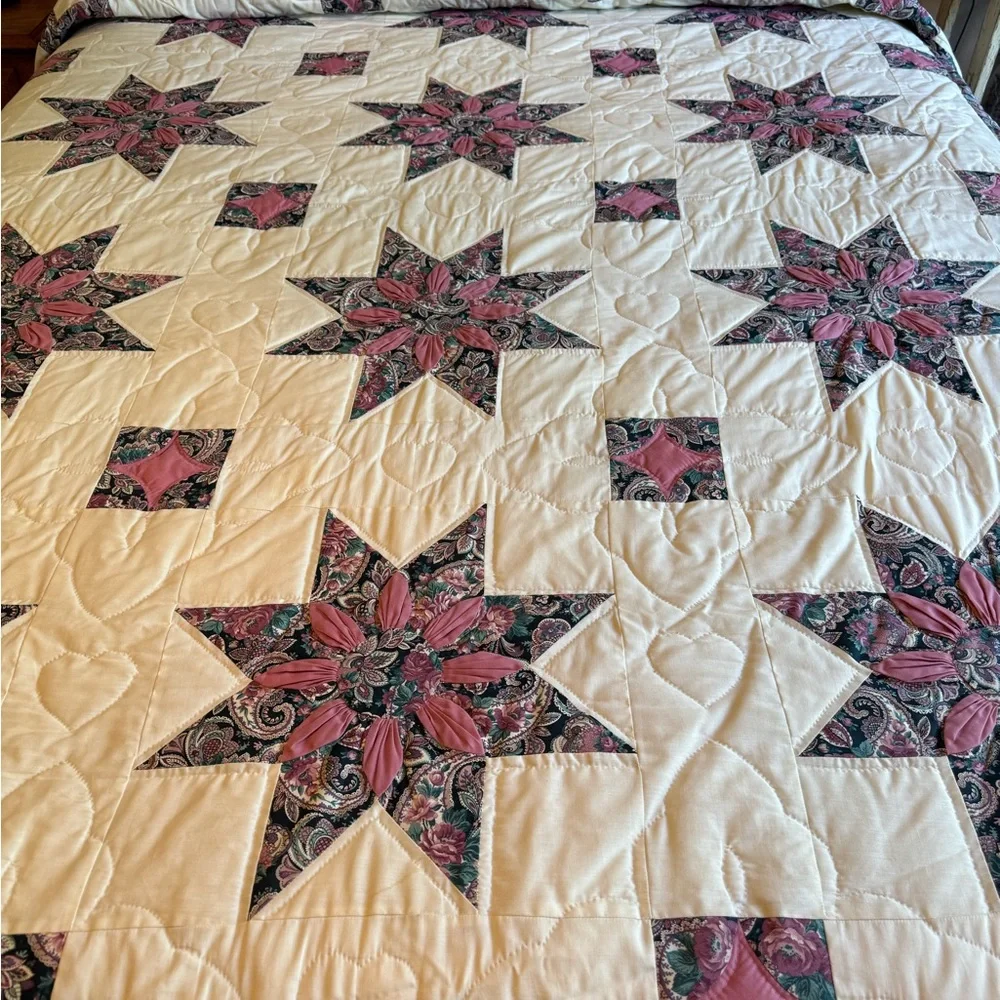 Authentic Vintage Amish Made Queen Size Quilt
